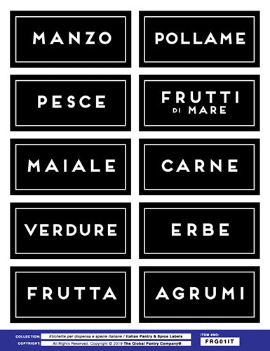 ITALIAN fridge labels