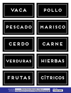 SPANISH fridge labels