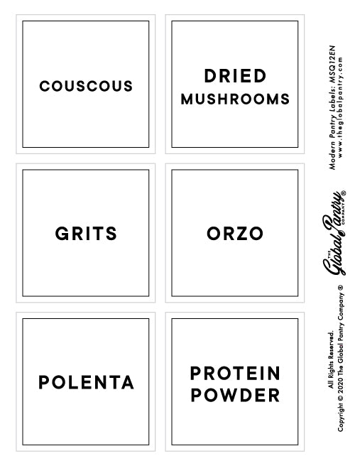 CLEAR square pantry label - 12