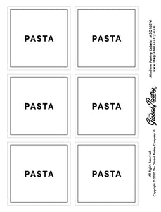CLEAR square pantry label - Pasta