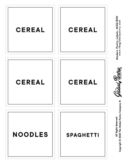 CLEAR square pantry label - 18