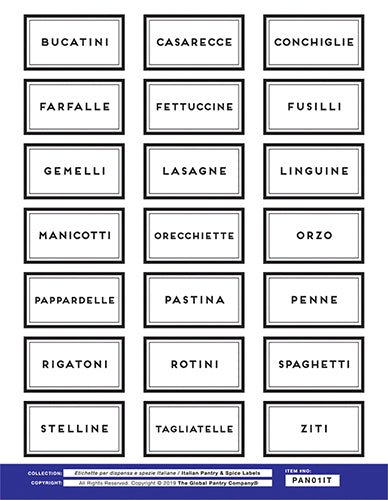 ITALIAN pantry set – Global Pantry Company