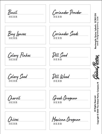 Free Printable Spice and Herb Labels